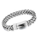 Mens 8mm Wheat Spiga Heavy Solid Franco Link No Fade Stainless Steel Bracelets