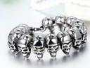 Mens Street Wear Biker Skull Hip Hop No Fade Stainless Steel Motorbycle Bracelets