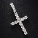 Mens Genuine Diamond Flooded Ice Cross Hip Hop Pendant Chain Necklace
