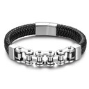 Mens 316L Stainless Steel No Tarnish Bicycle Chain Weave Rope Blue Silver Bracelets