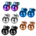 5 Pair 316L Stainless Steel Colorful Ball Street Wear Casual Earrings