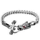 Mens Alpha Male No Fade Stainless Steel Inner Animal Wolf Bracelet 