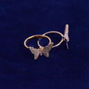 Ladies 5A Bling Bling 24k Gold Silver Rose Butterfly Rings