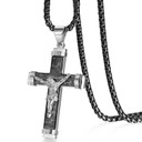 Mens No Fade 316L Stainless Steel Black Silver Gold Jesus Cross Pendant Chain Necklace