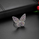 Ladies Platinum Cubic Zircon Sparkling Baguette Butterfly Rings