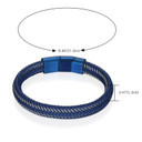 Mens Blue Steel High Fashion Stainless Steel Leather Hip Hop Bracelet