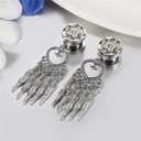 Ladies No Fade Stainless Steel Tassel Ear Expander Dangling Earrings