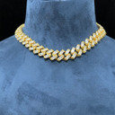 Iced Gold Silver Rose Baguette Hip Hop Miami Cuban Link Chain Necklace