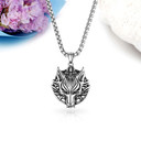 Mens No Fade Stainless Steel Big Bad Wolf Hip Hop Pendant Chain Necklace