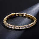 New Ice 8mm Gold Silver Pink Stone Gold Baguette Iced Link Tennis Bracelet