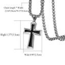 Mens Hip Hop Enameled No Fade Stainless Steel Casual Cross Pendant chain Necklace