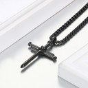 Mens No Fade Stainless Steel Jesus Nail Cross Pendant Chain Necklace