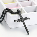 Mens No Fade Stainless Steel Jesus Nail Cross Pendant Chain Necklace