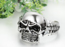 Mens Large Skull No Fade Stainless Steel Heavy Black Silver Hip Hop Bracelet