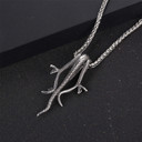 Mens Hip Hop Serpent Snake No Fade Stainless Steel Pendant Chain Necklace