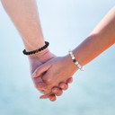 2 Piece Set Mens Womens Couples Distance Hand Woven Adjustable Beaded Ball Bracelets