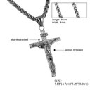 Mens Hanging Head Jesus Crucifix No Fade 316L Stainless Steel Pendant