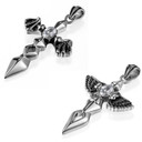 Vintage Style No Fade Stainless Steel Angel Devil Wings Pendant Chain Necklace