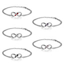 Ladies No Fade Stainless Steel Infinity Cz Stone Bracelets