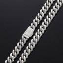 8mm 925 Solid Sterling Silver Genuine Lab Diamond Miami Cuban Link Chain Necklace