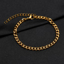 Classic Cuban Rope Link One Two Three Piece Gold Silver No Fade Stainless Steel Bracelet Sets