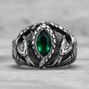 No Fade Stainless Steel Devils Eye Gemstone Snake Serpent Rings