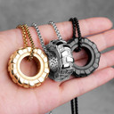 Mens No Fade Stainless Steel Tractor Tire Fitness Gym Gold Silver Chain Pendant Chain
