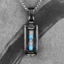 Retro No Fade Stainless Steel Time Hourglass Pendant Chain Necklace 