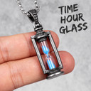 Retro No Fade Stainless Steel Time Hourglass Pendant Chain Necklace