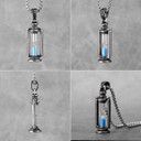 Retro No Fade Stainless Steel Time Hourglass Pendant Chain Necklace 