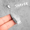 14k Gold Black Silver over No Fade Stainless Steel Barber Clippers Shaver Pendant Chains