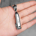 Stainless Steel No Fade Stainless Steel Barber Hair Clippers Shaver Pendant Chain Necklace