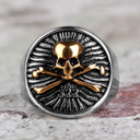 Skull and Bones Brotherhood of Death No Fade Stainless Steel Bling Rings