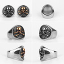 Skull and Bones Brotherhood of Death No Fade Stainless Steel Bling Rings