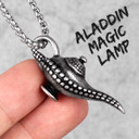 Mens Lucky Charm No Fade Stainless Steel Aladdin's Magic Lamp Pendant Necklace