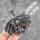 Mens No Fade Stainless Steel Demon King Dragon Skull Pendant Chain Necklaces