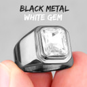 Mens Black No Fade Stainless Steel Simulate Diamond Classic Luxury Rings
