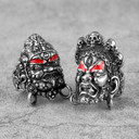 Mens No Fade Stainless Steel Tibetan Buddhism Raksha Buddha Jewelry Rings