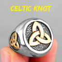 Solid Stainless Steel No Fade Celtic Knot Viking Symbol Casual Wear Rings