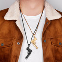 Hip Hop 14k Gold Silver Stainless Steel No Fade Desert Eagle Gun Pendant