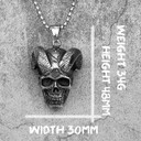 Mens Stainless Steel No Fade Devil Satan Horns Street Wear Pendant Chain Necklace