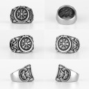 Men's No Fade Stainless Steel Celtic Knot Viking Trident Street Wear Rings