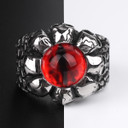 316L Stainless Steel Red Devils Eye Skulls Street Wear Rings