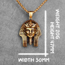 Mens 14k Gold Ancient African Egyptian Pharaoh Hip Hop Pendant Chain Necklace