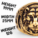 Mens King Of The Jungle 316L 14k Gold Silver No Fade Stainless Steel Street Wear Rings