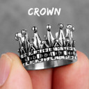 Mens Kings Crown Stainless Steel Street Wear 316L No Fade Fashion Rings