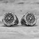 Mens 316L Stainless Steel Dominant Leader Compass Street Wear Rings 
