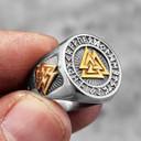 Stainless Steel No Fade Odin's Triangle Street Wear Mens Rings