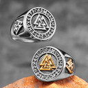 Stainless Steel No Fade Odin's Triangle Street Wear Mens Rings