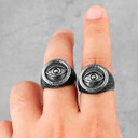 316L No Fade Stainless Steel Eye Of God Mens Street Wear Hip Hop Rings